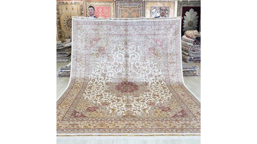 large hand knotted silk rug