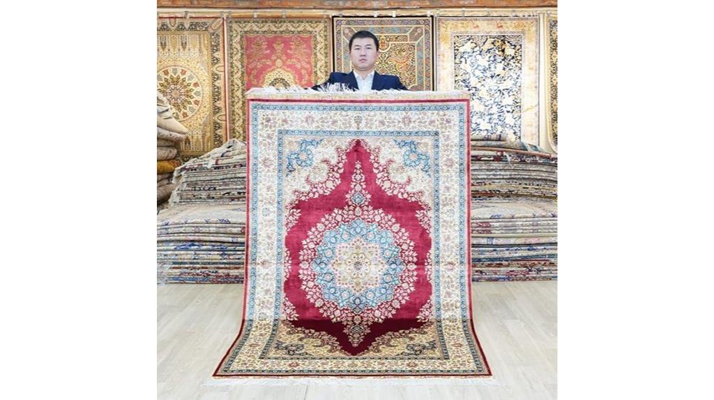 large hand knotted silk rug