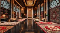 layered rug displays