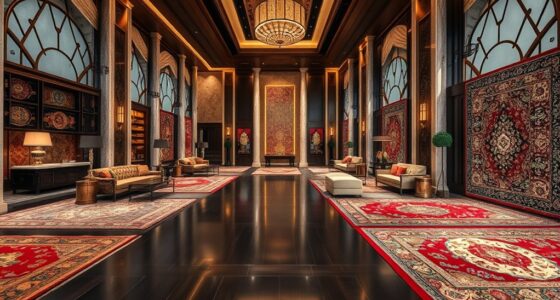 layered rug displays