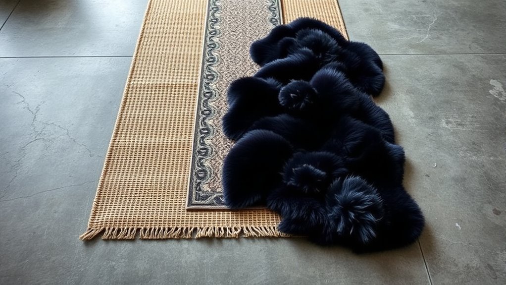 layered rug texture contrast