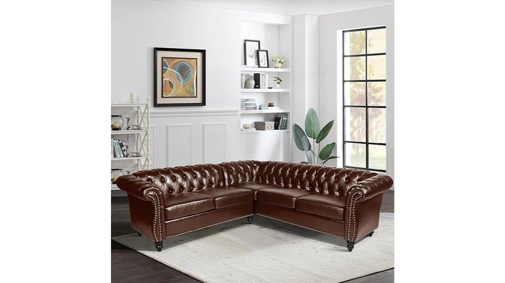 leather chesterfield l shape