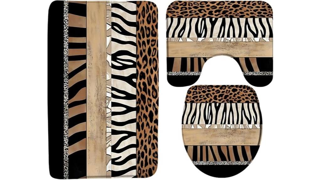 leopard pattern bath mat