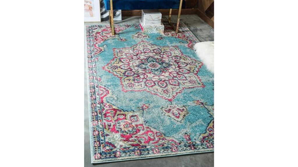 light blue fleur rug