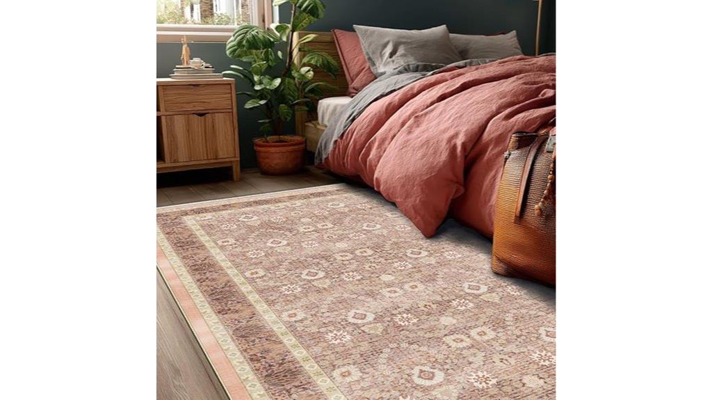light pink persian floral rug