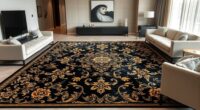 luxurious black gold rugs