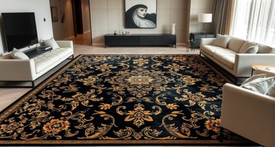 luxurious black gold rugs