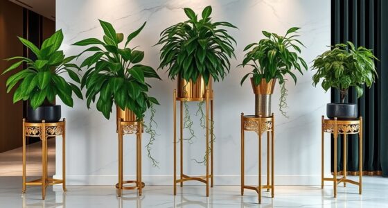 luxurious brass indoor plant stands
