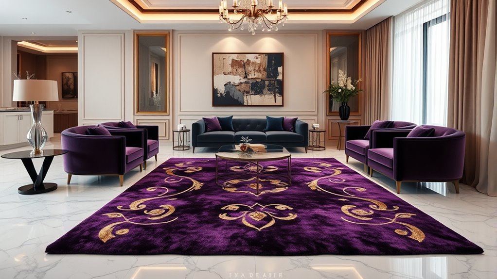luxurious purple rug selections