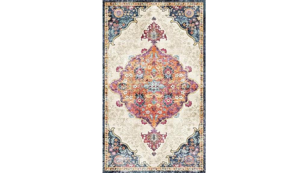 machine washable boho rug