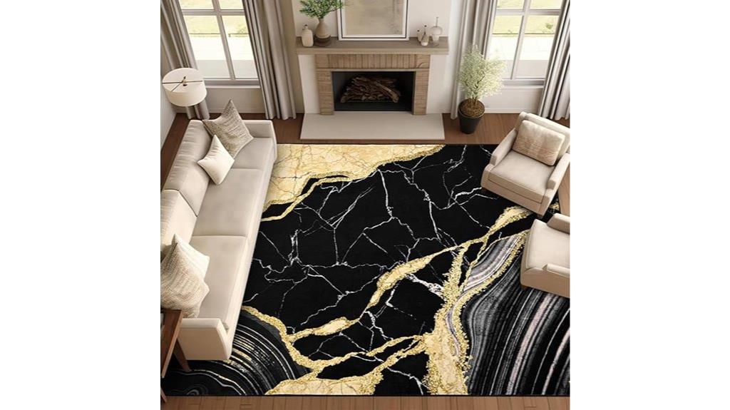 marble pattern washable rug