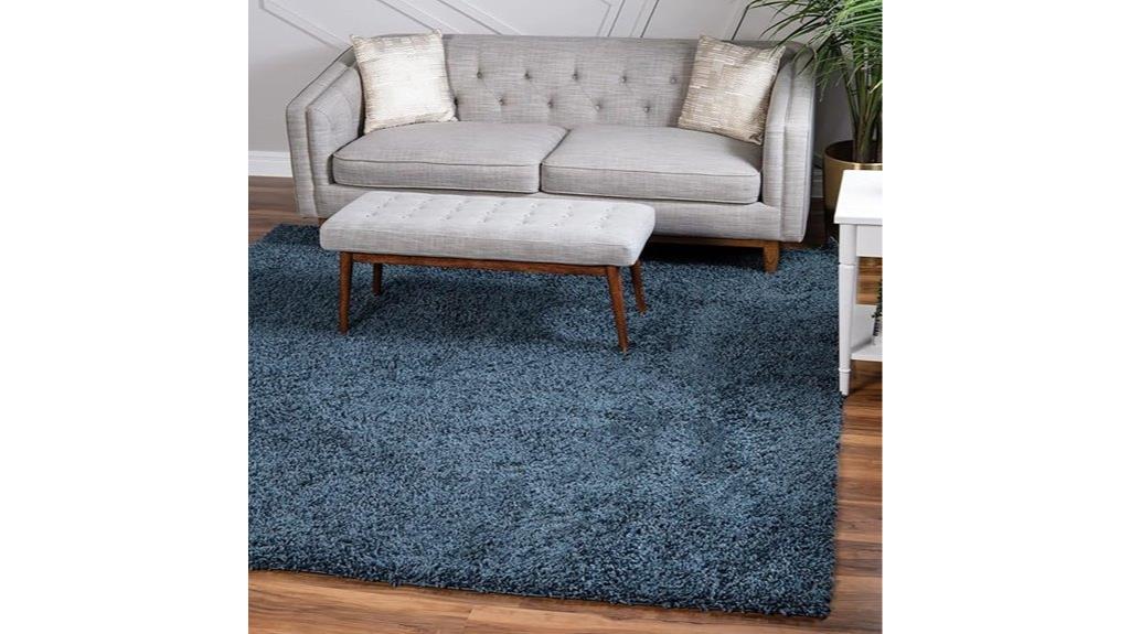 marine blue shag rug