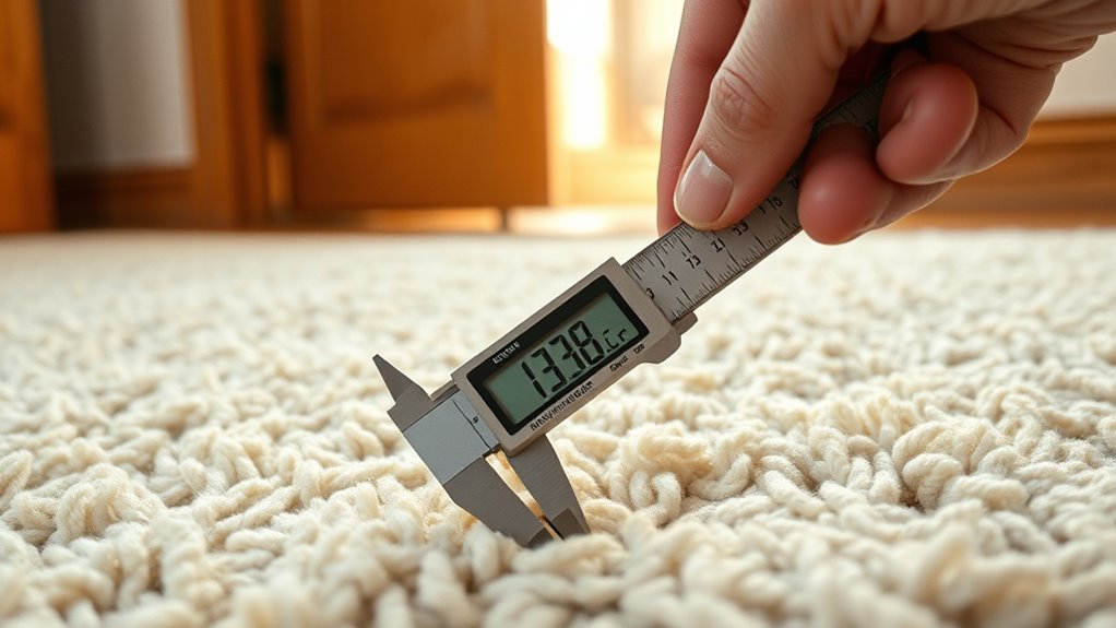 measuring rug thickness accurately