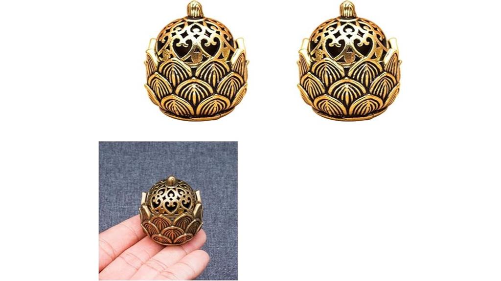 mini brass lotus incense holders
