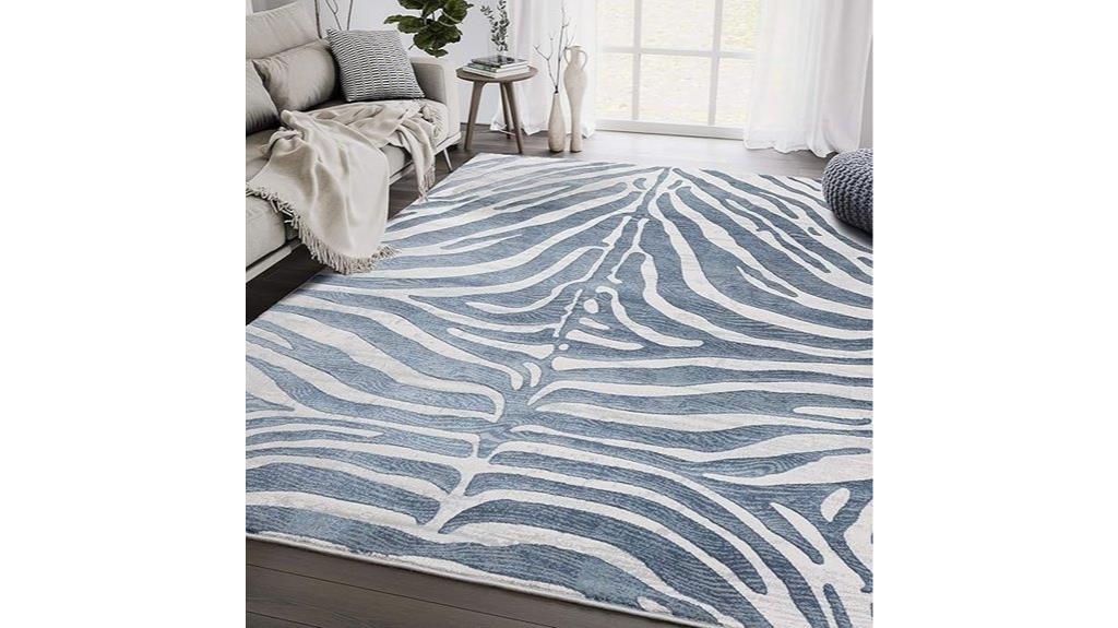modern blue zebra rug