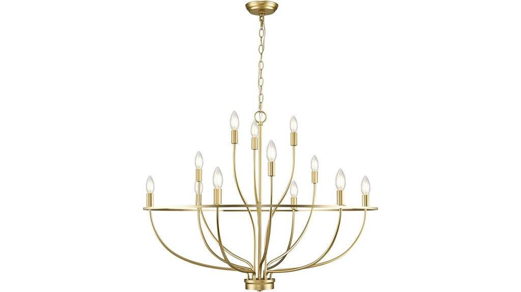 modern brass 12 light chandelier