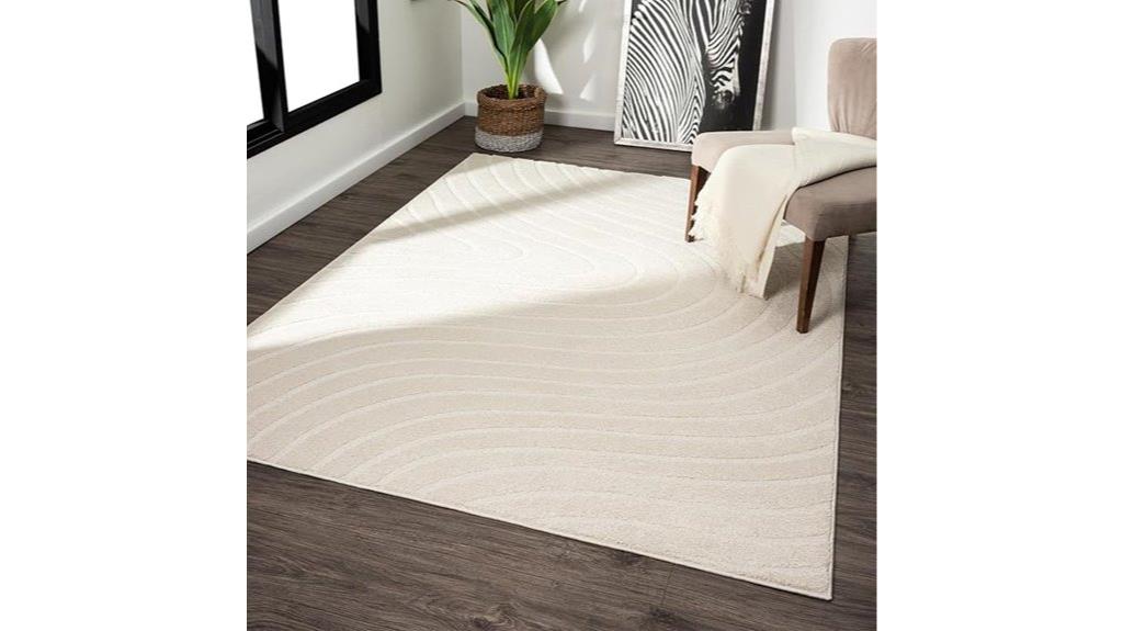 modern cream geometric rug