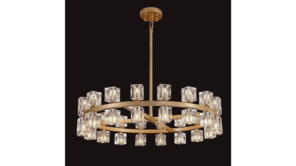 modern crystal brass chandelier