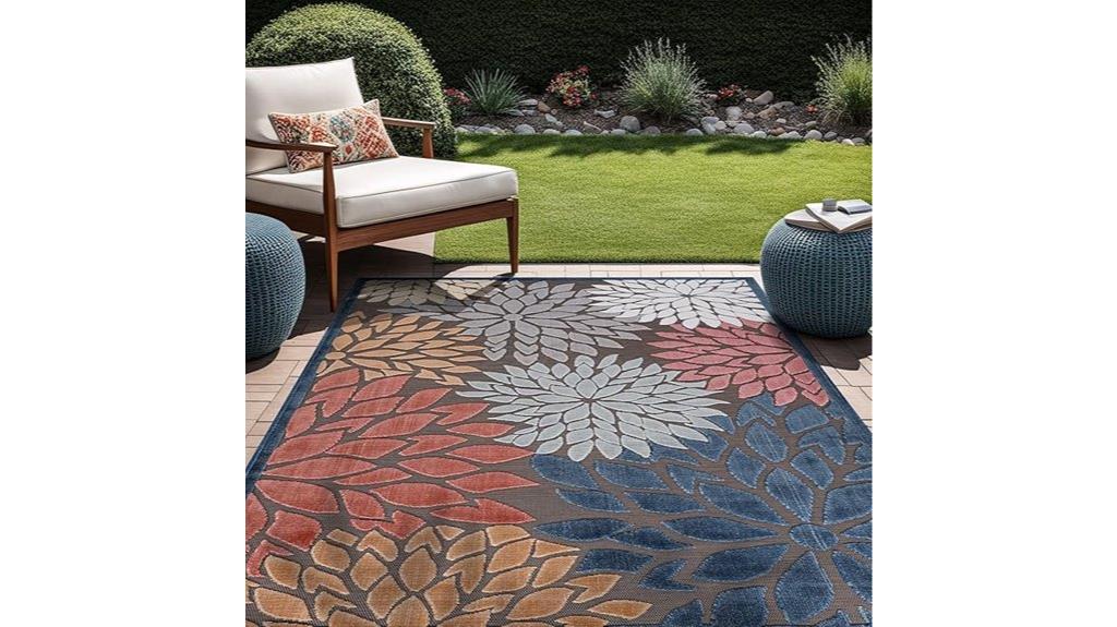modern floral tropical rug