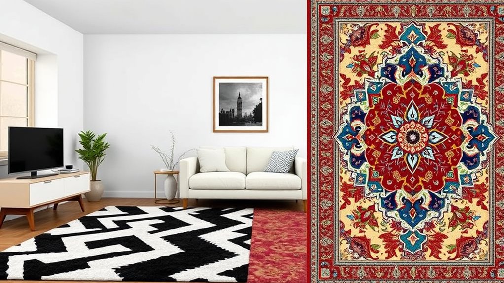 modern geometric traditional floral