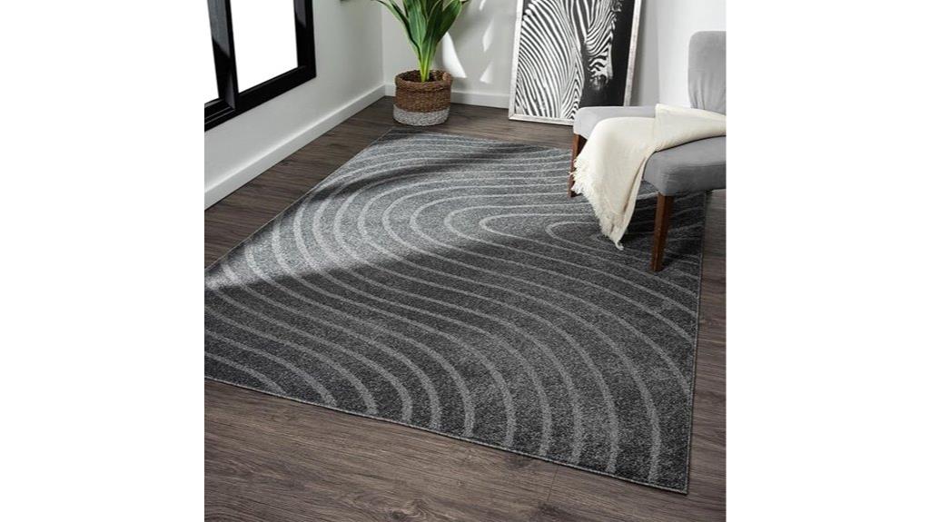 modern geometric wave rug