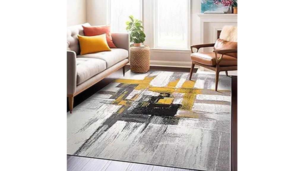 modern gold abstract rug