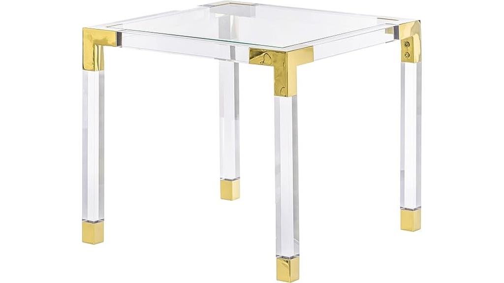 modern gold acrylic coffee table