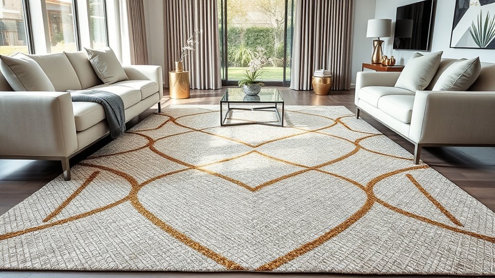 modern metallic thread rugs