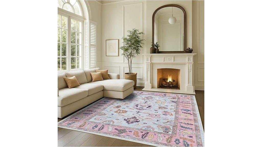 modern vintage pink rug