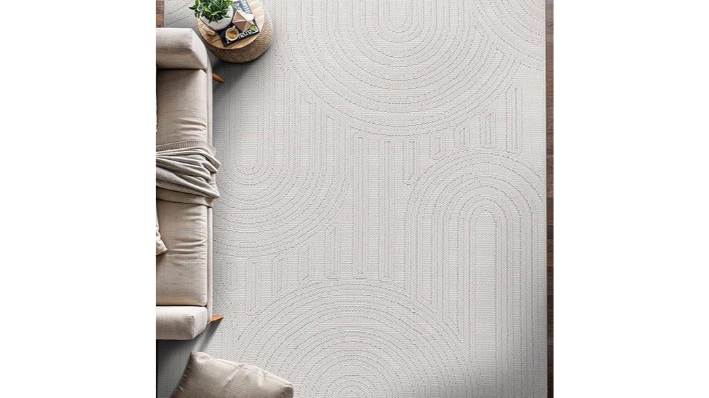 modern white geometric rug