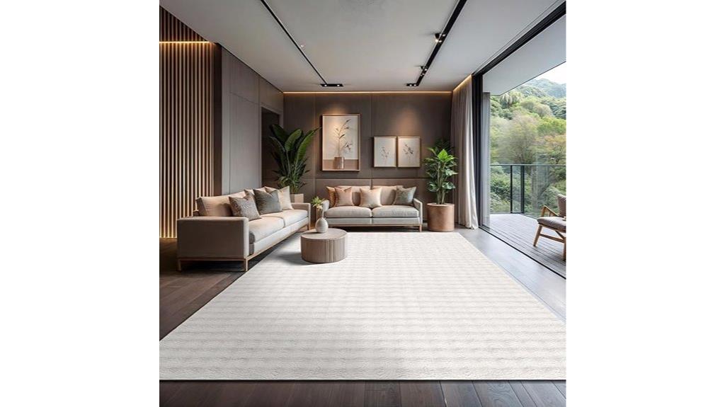 modern white non slip rug