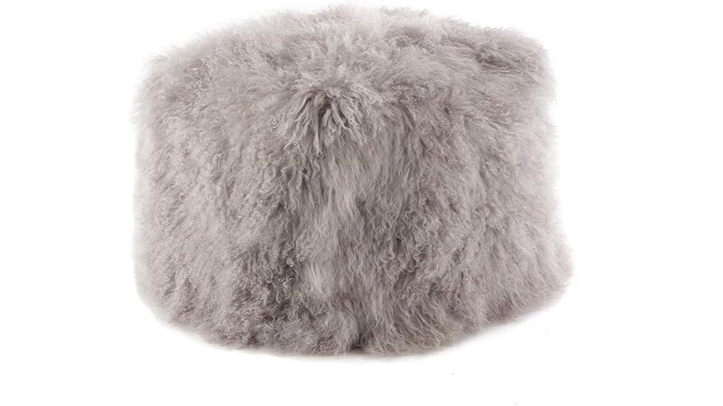 mongolian wool fur ottoman