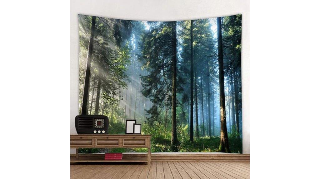 morning forest landscape tapestry