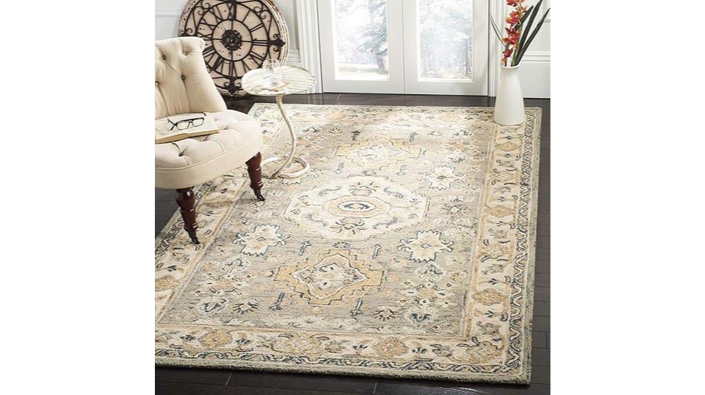 moss ivory wool rug