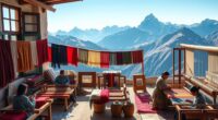 mountainous textile craft scenes