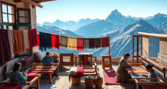 mountainous textile craft scenes