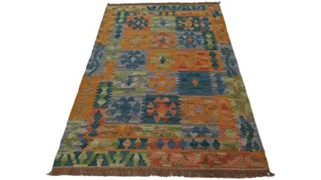 multicolored wool kilim rug