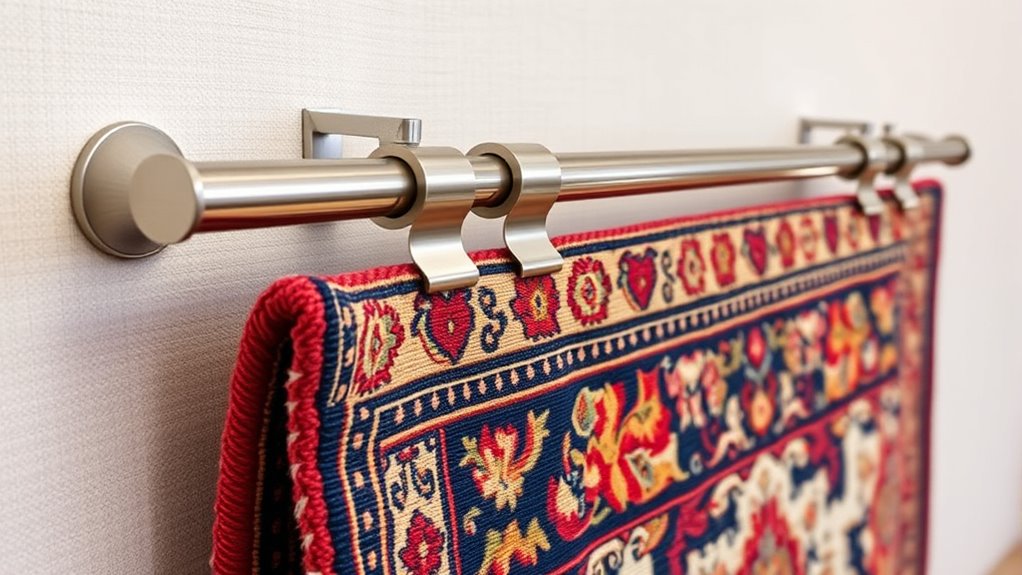 museum quality rug display rods