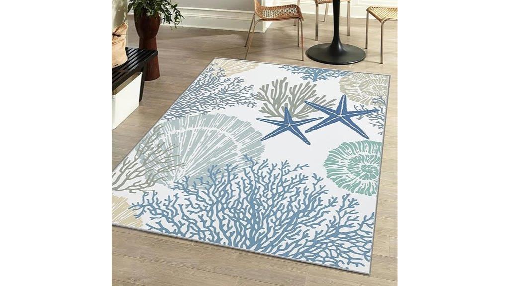 nautical beach non slip rugs
