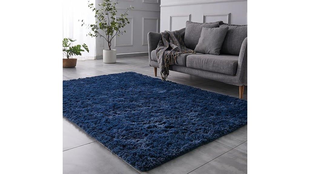 navy blue plush rug