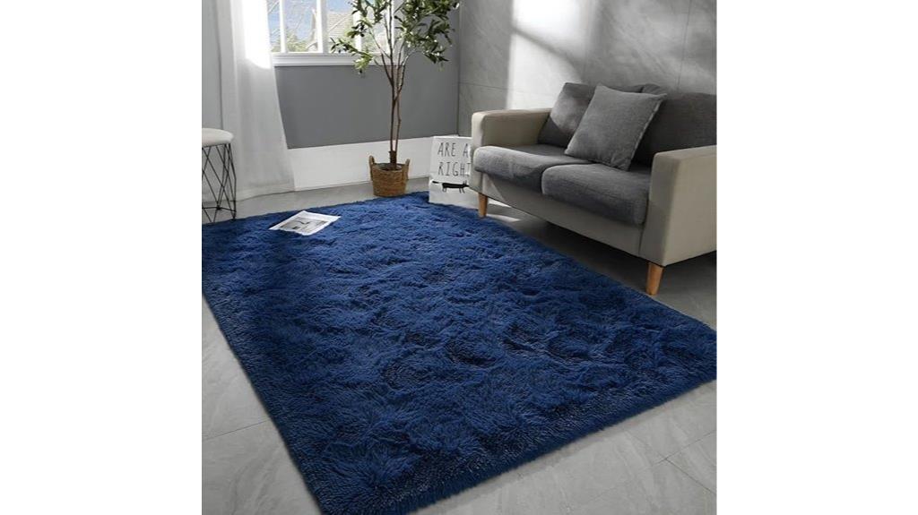navy blue shag rug
