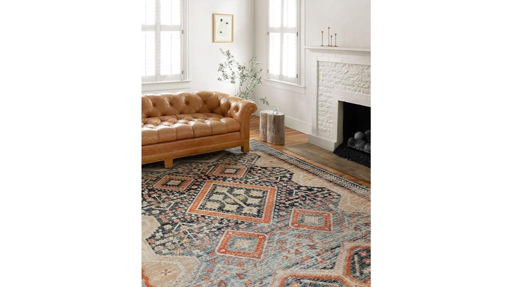 navy multi color area rug