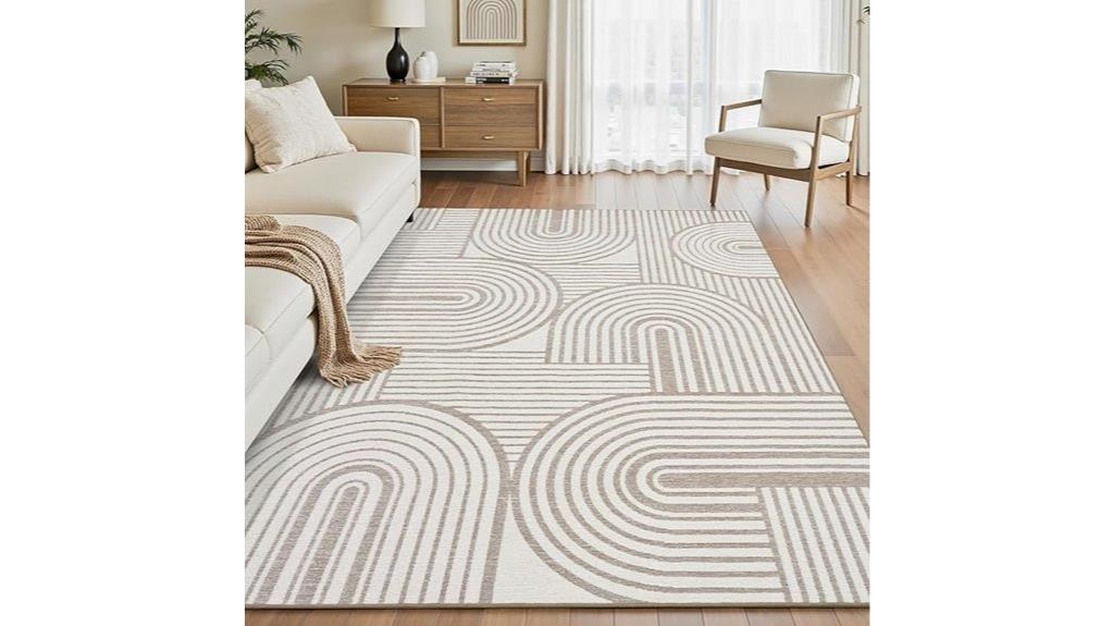 neutral textured tufted rug