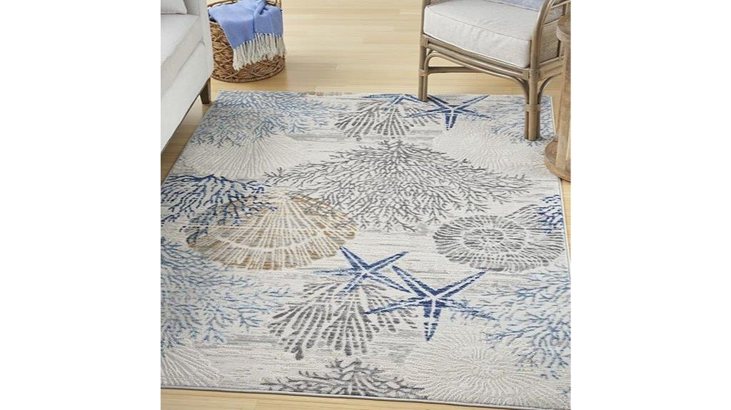 nourison ivory blue rug