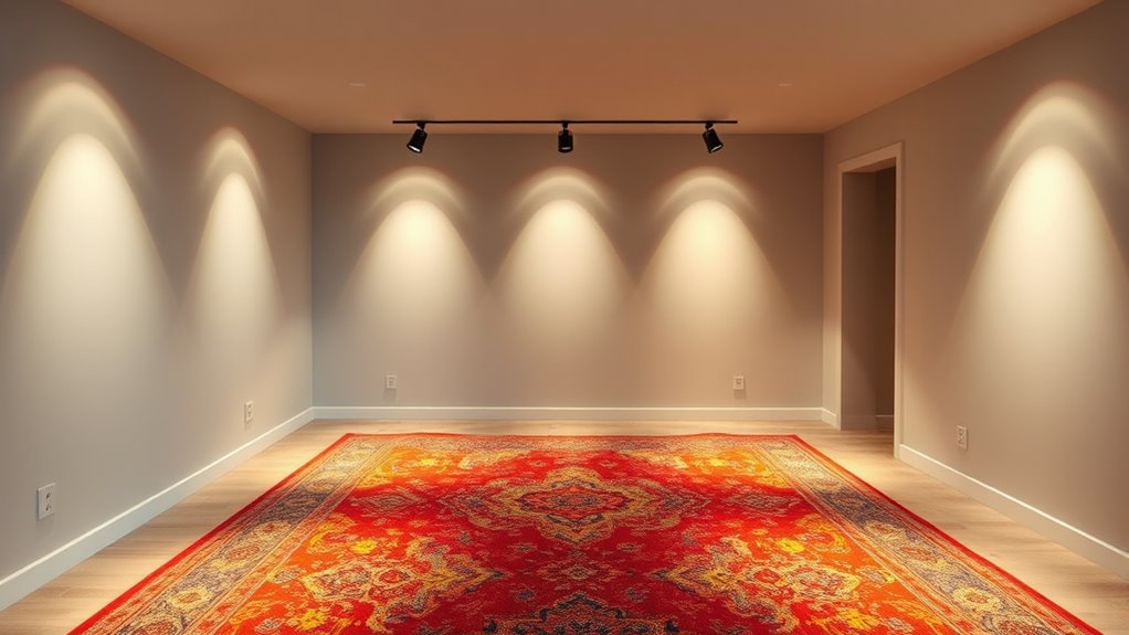 optimal rug lighting placement