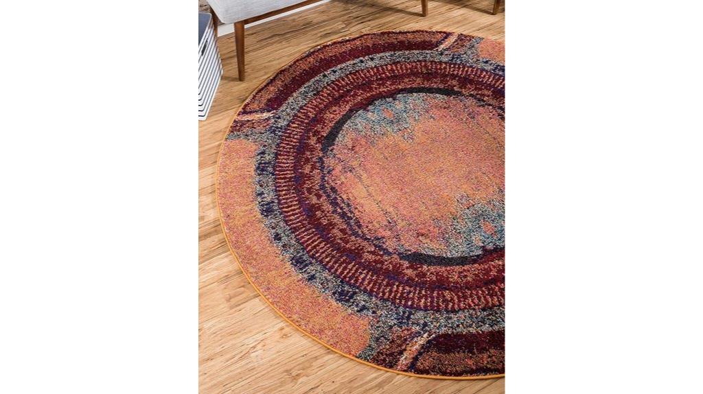 orange black pattern rug