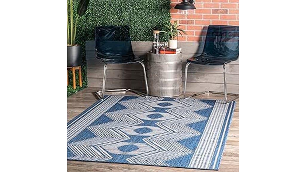 outdoor tribal geometric rug
