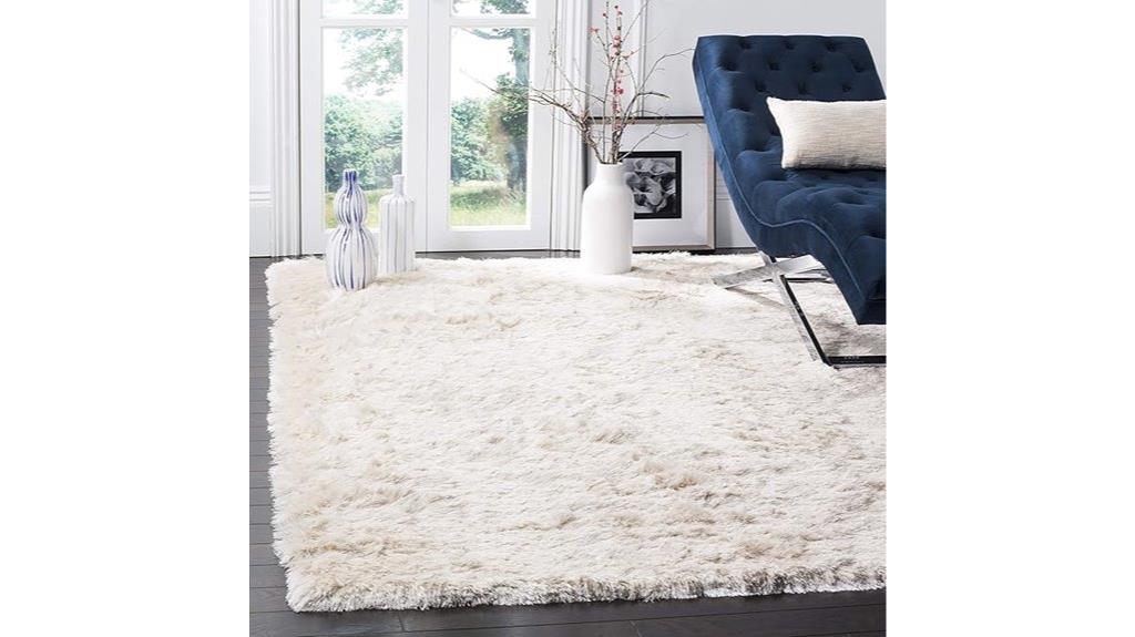 paris ivory shag rug