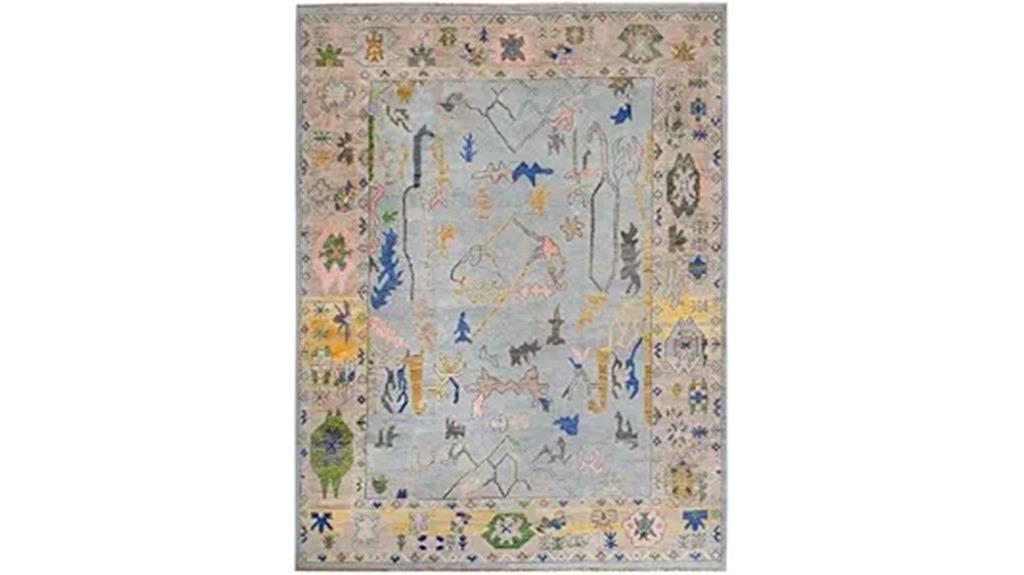 pastel turkish knot rug