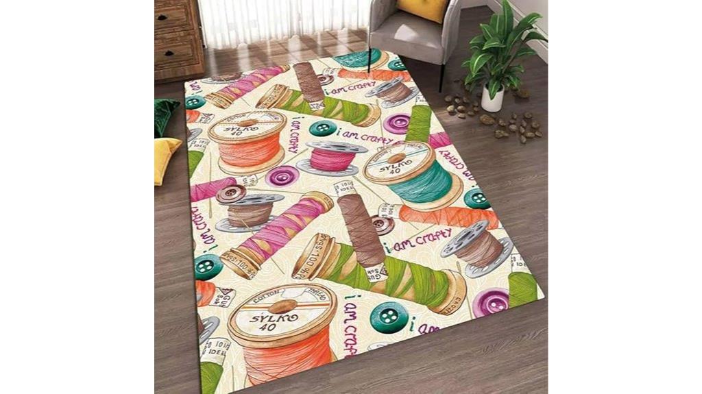 patterned sewing tool rug